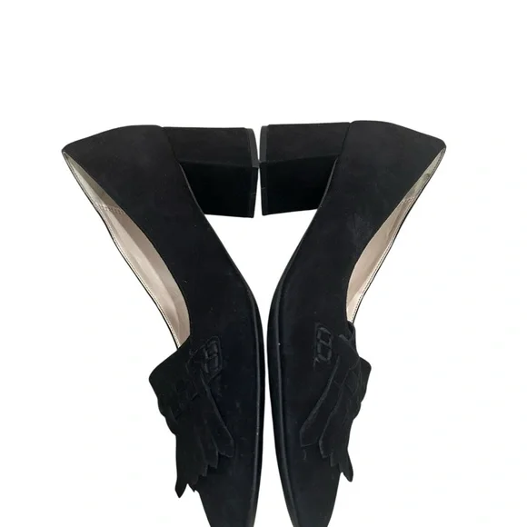 Cole Haan grand OS Black Suede Block Heel slip on loafer round toe 8.5 - Picture 6 of 10